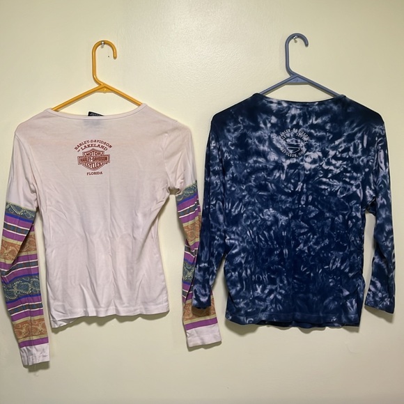 Vintage Y2K style Harley Davidson Lot of 2 Shirts Womens Small - Picture 2 of 2